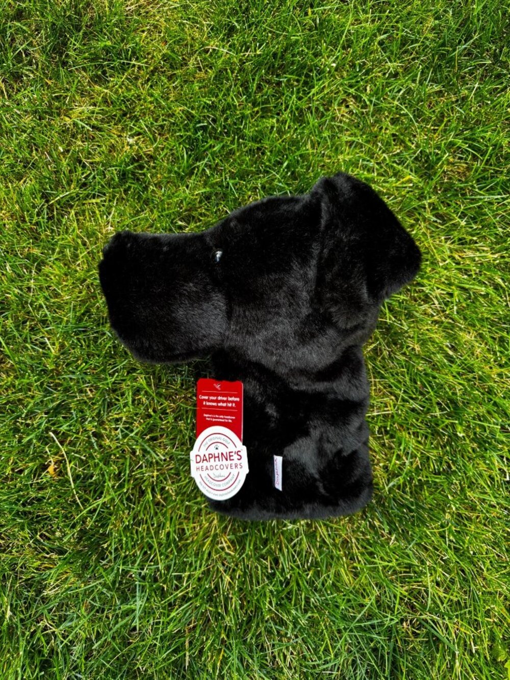 NWT Daphne's Head Covers Black Lab Golf Club Driver Cover Plush Dog